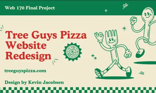 Harper College student website redesign Tree Guys Pizza Redesign