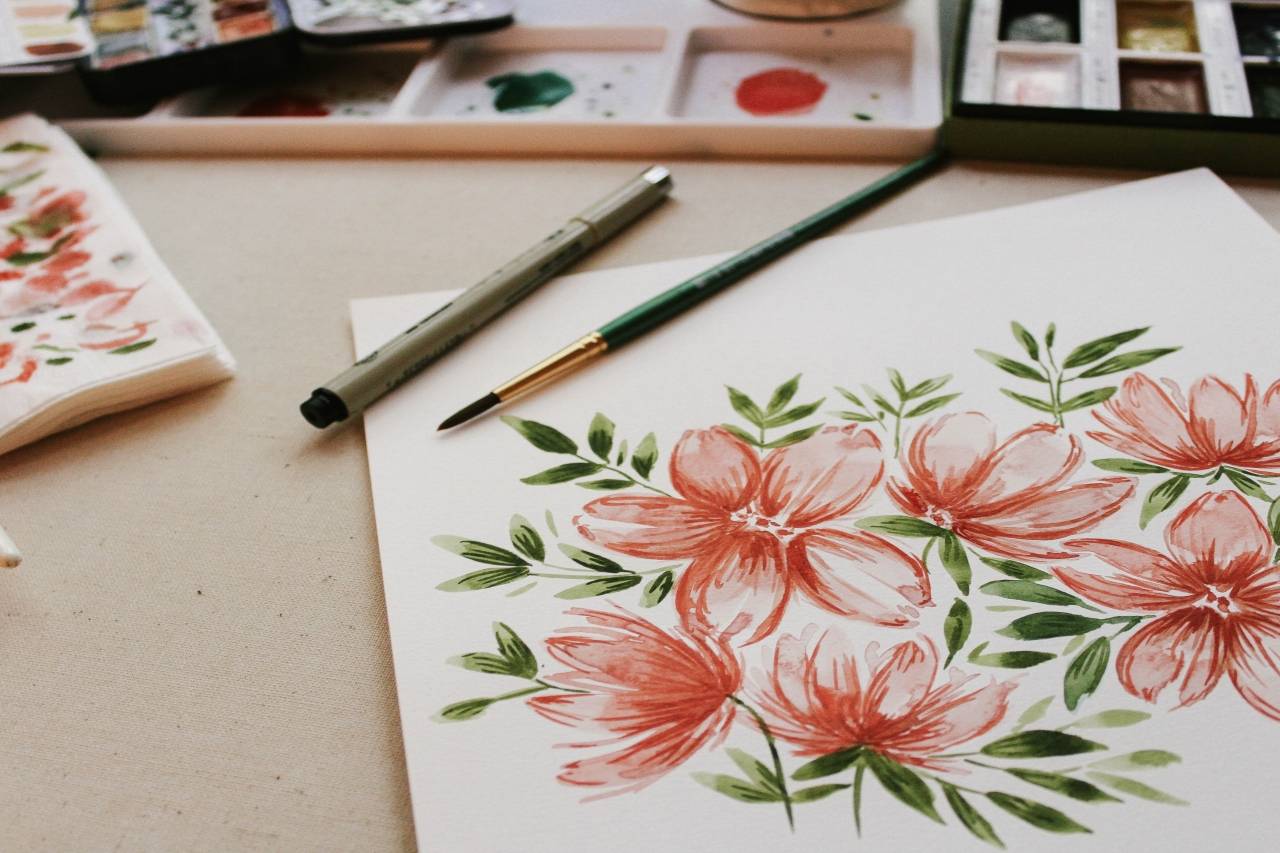 A painting of flowers