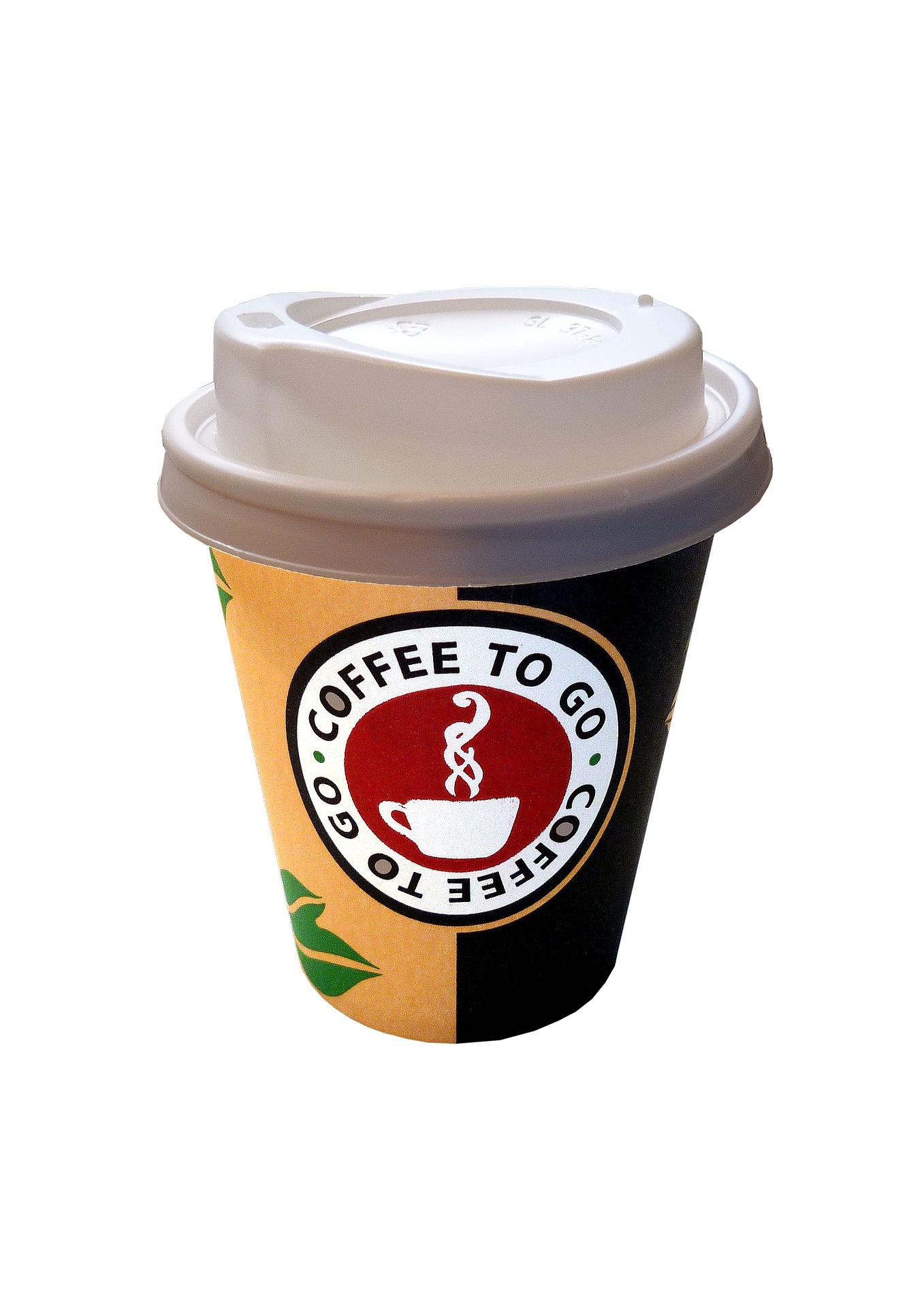 a hot coffee in a paper togo cup